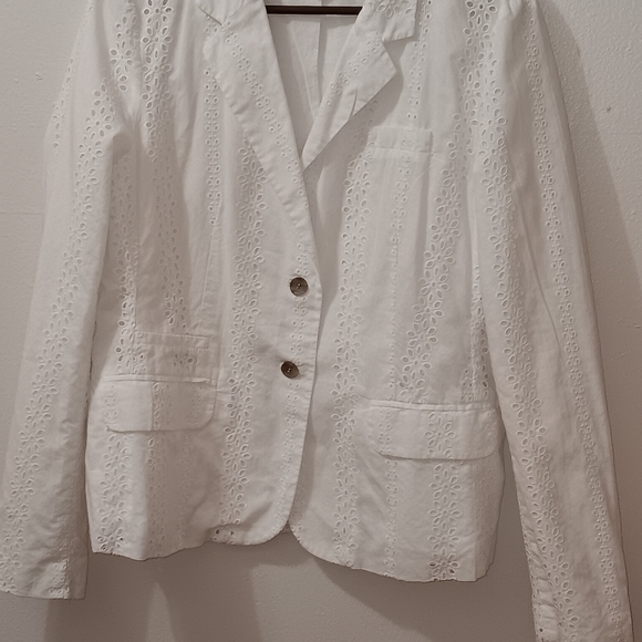 Charter Club Jackets & Blazers - Elegant White Eyelet Women's Blazer